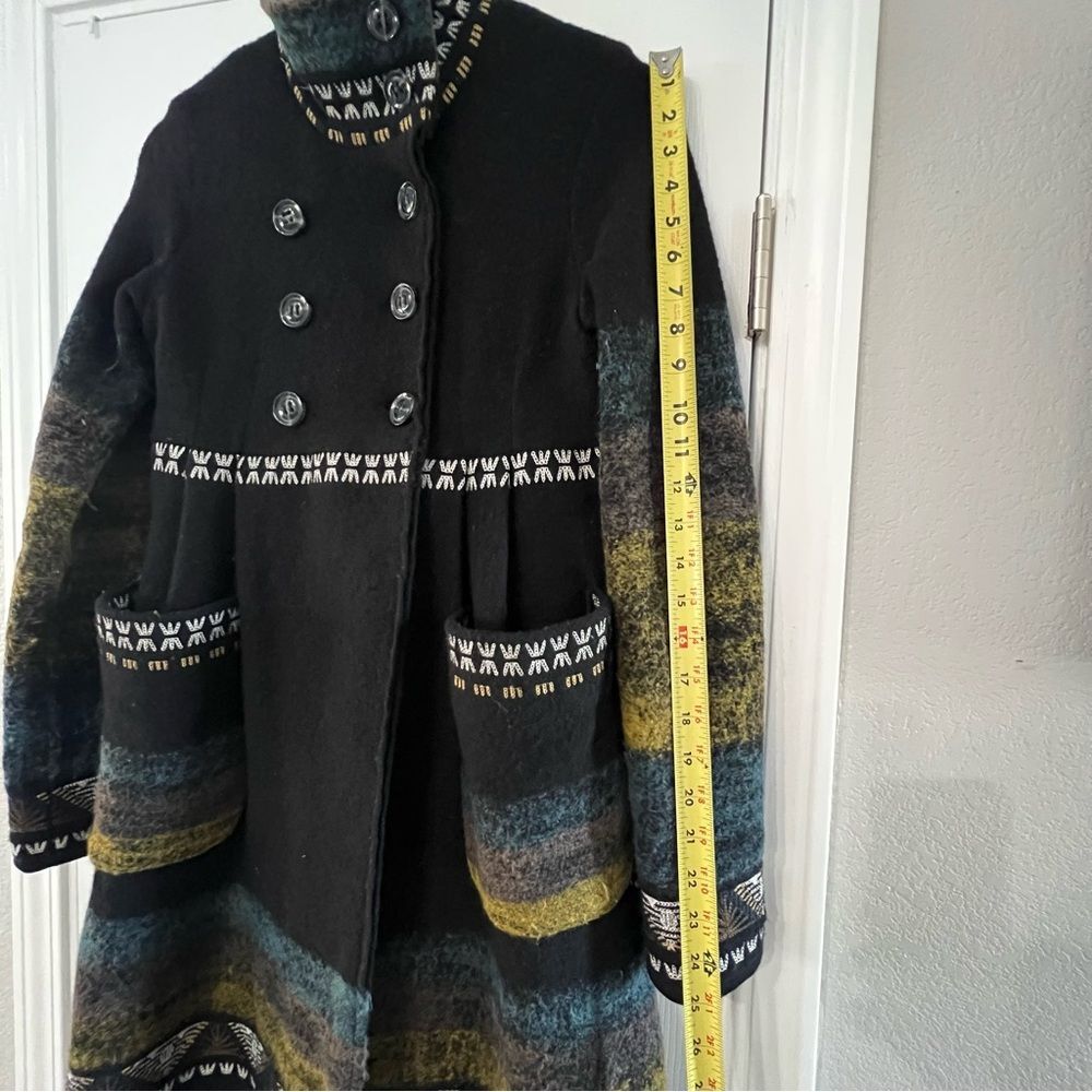 Diane Von Furstenberg Wool Patterned Coat Size M - Picture 5 of 7